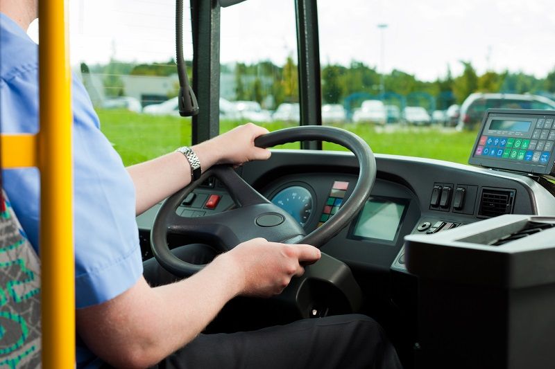 Comp Driver sitting in his bus