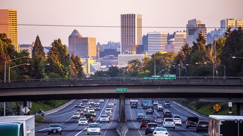 City traffic Portland Oregon cm