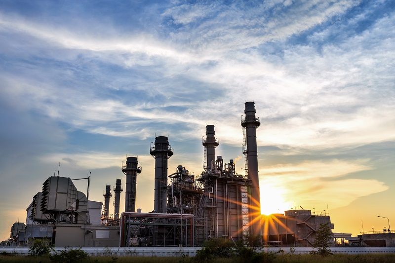 CAS Natural Gas Combined Cycle Power Plant with sunset cm