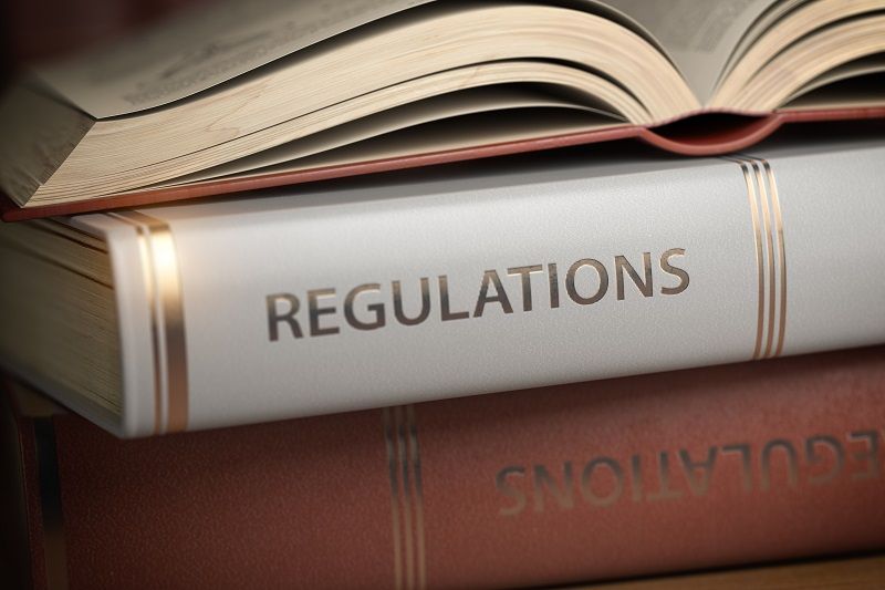 Regulations book. Law rules and regulations concept cm