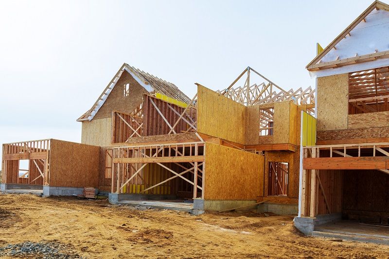 New construction of a house Framed New Construction of a House Building a new house from the ground up cm