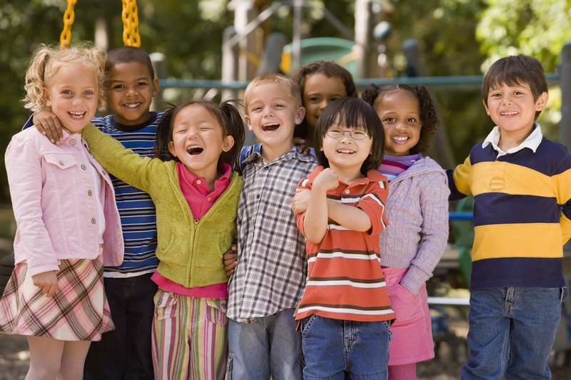 Multi ethnic children at playground